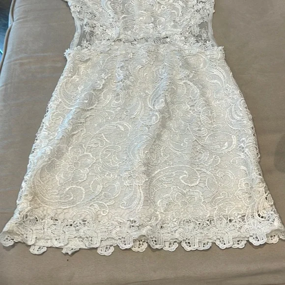 Soieblu White Lace Dress Size Small - Picture 4 of 9